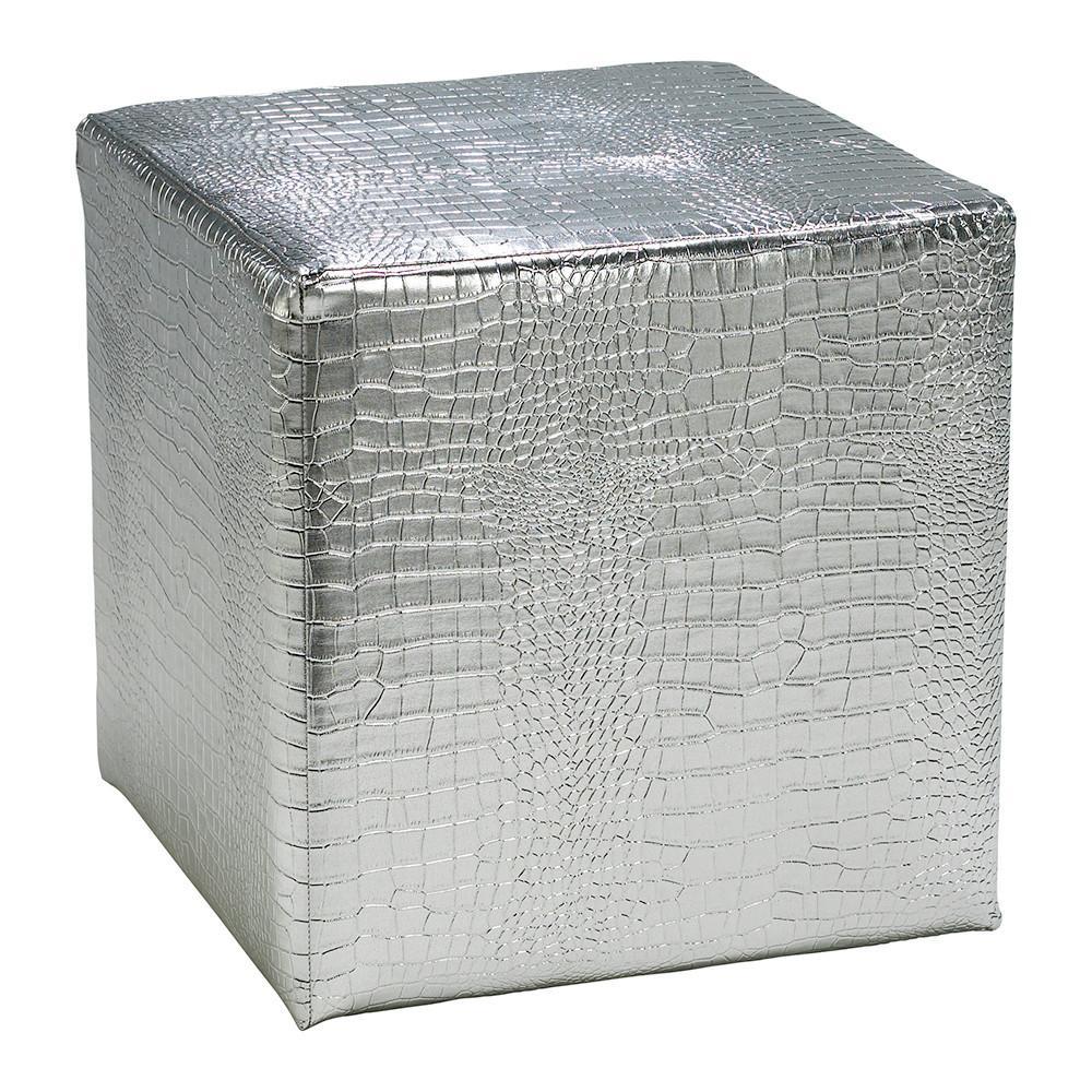Cyan Design Silver Faux Reptile Ottoman