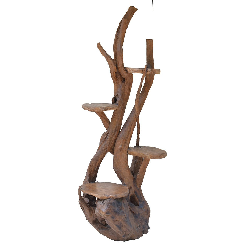 A&B Home 3-Tiered Display Stand - Teak Root