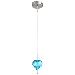 Cyan Design 1 Light Aqua Teardrop - Satin Nickel