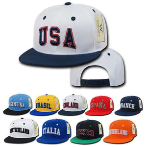 1 Dozen Country Logo Freshmen Pro 6 Panel Flat Bill Baseball Caps Hats Wholesale Bulk-Hats-W Republic Apparel-Casaba Shop