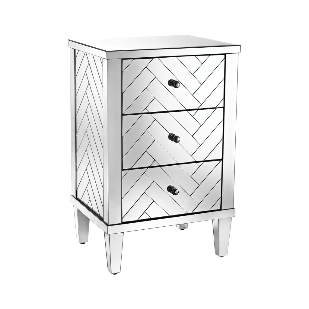Sterling Industries Chatelet 3-Drawer Chest In Clear Mirror Finish