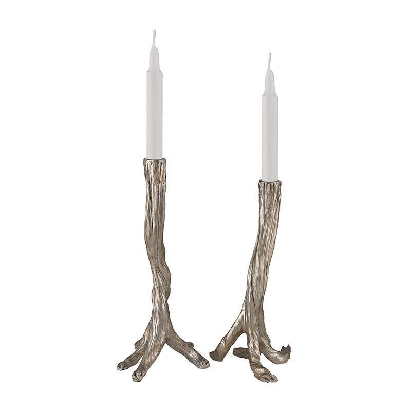 Sterling Industries Silver Leafed Branch Candle Holders