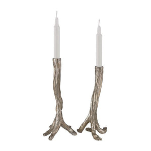Sterling Industries Silver Leafed Branch Candle Holders