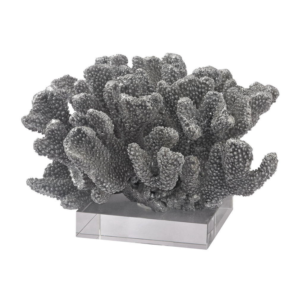 Sterling Industries Silver Coral On Acrylic Base