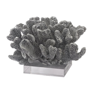 Sterling Industries Silver Coral On Acrylic Base