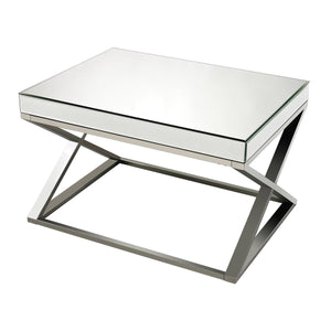 Sterling Industries Mirror And Stainless Steel Coffee Table