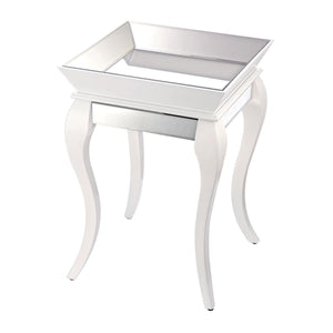 Sterling Industries Side Table With Bent Glass In White