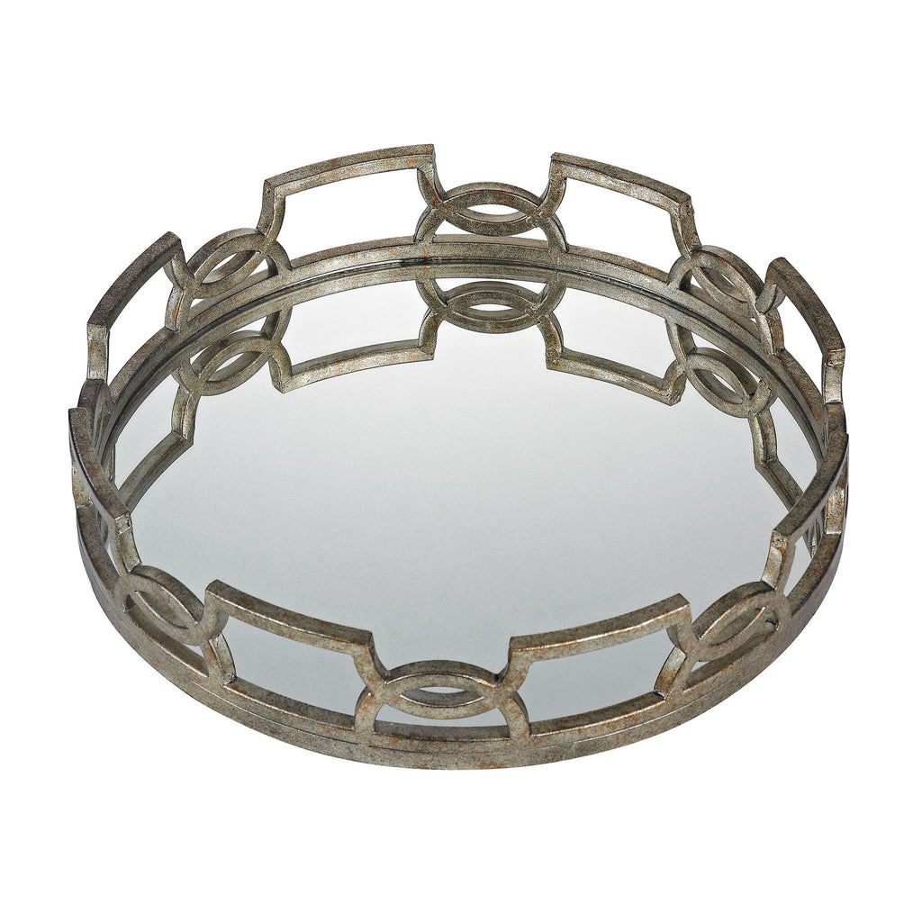 Sterling Industries Iron Scroll Mirrored Tray 