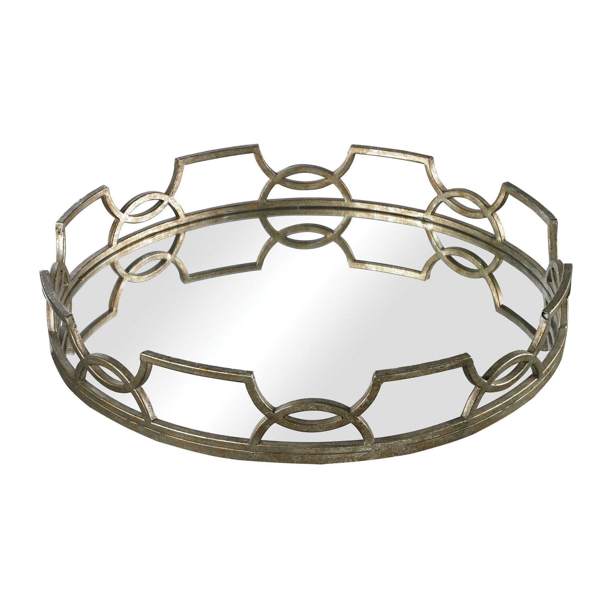 Sterling Industries Iron Scroll Mirrored Tray 