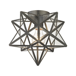 Sterling Industries Sirius Oiled Bronze 10-Inch Metal Flush Mount with Clear Glass