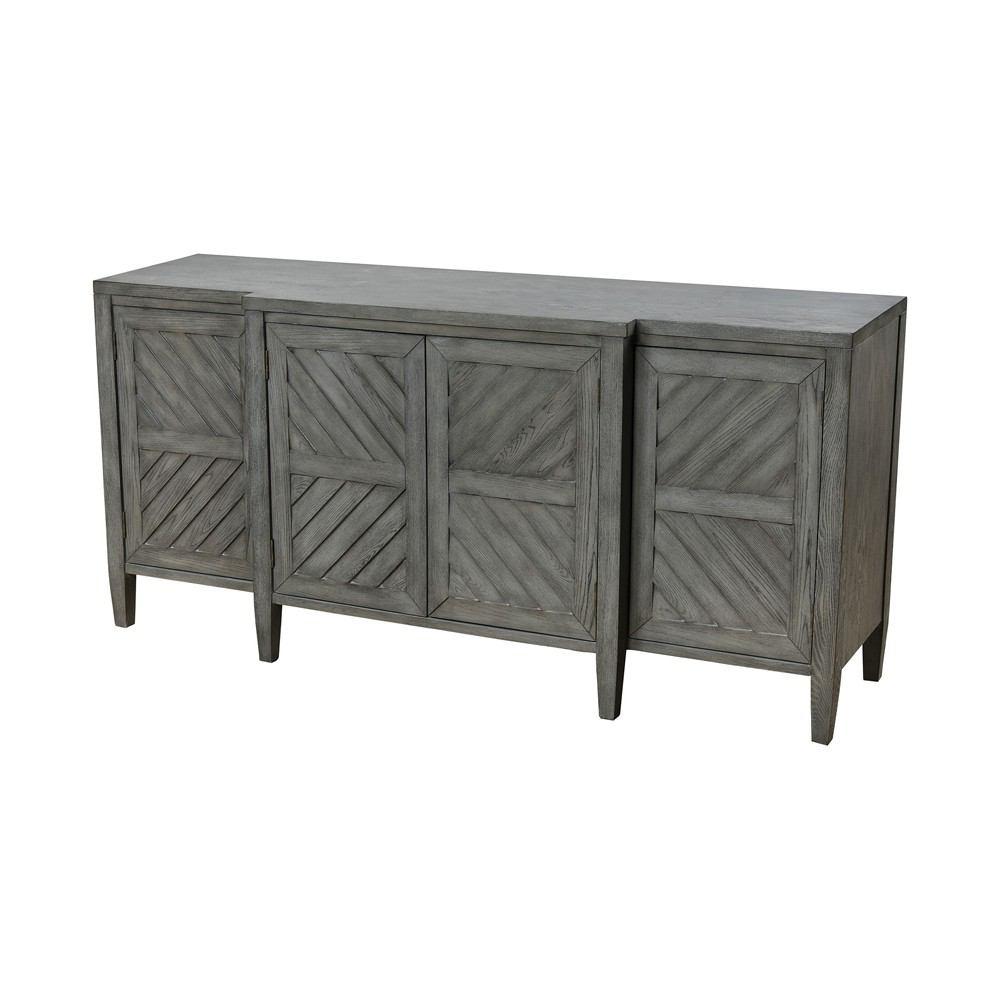 Sterling Industries Half Moon Bay Reclaimed Wood Veneer 4-Door Credenza