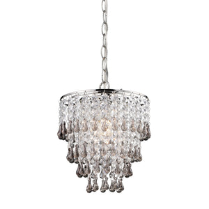 Sterling Industries Teak And Clear Crystal Pendant Lamp