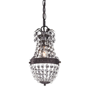 Sterling Industries Clear Crystal Mini Pendant With Bronze Banding