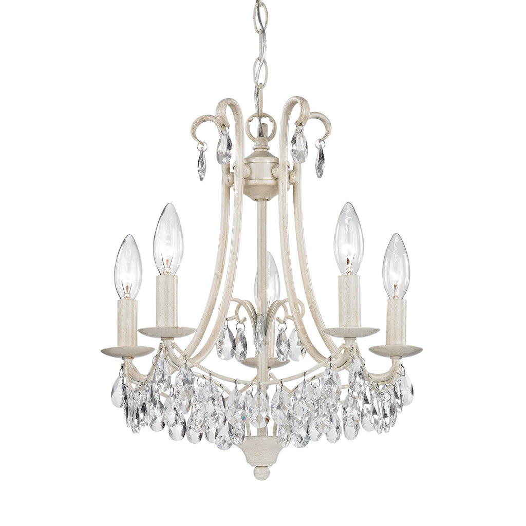 Sterling Industries Mini Chandelier In Antique Cream And Clear