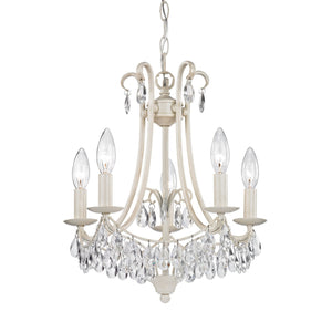 Sterling Industries Mini Chandelier In Antique Cream And Clear