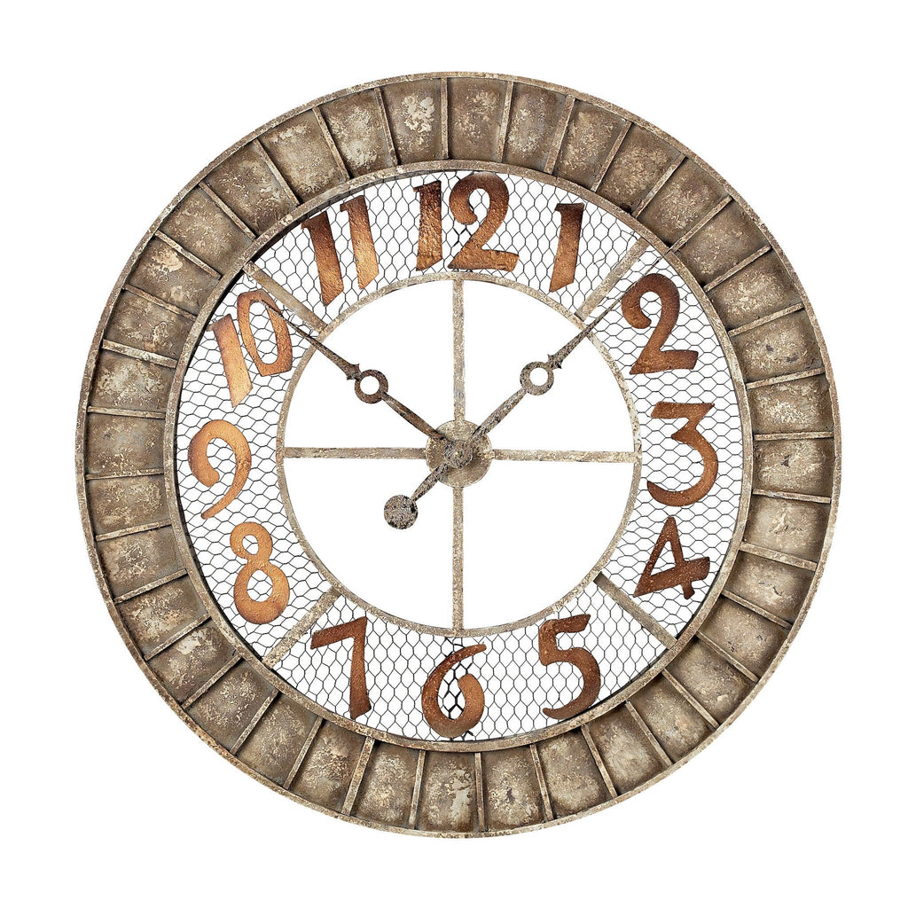 Sterling Industries Round Metal Outdoor Wall Clock.