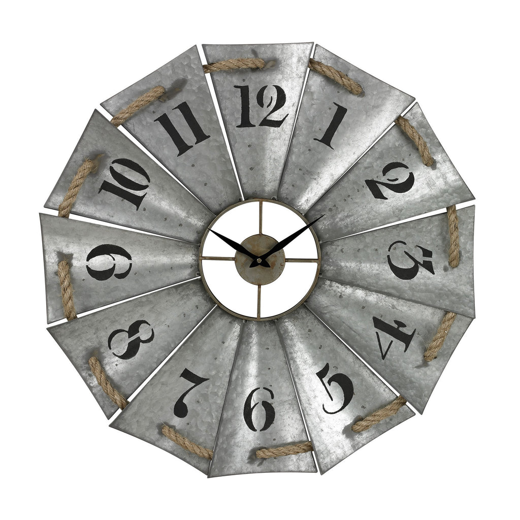 Sterling Industries Aluminum And Rope Wall Clock