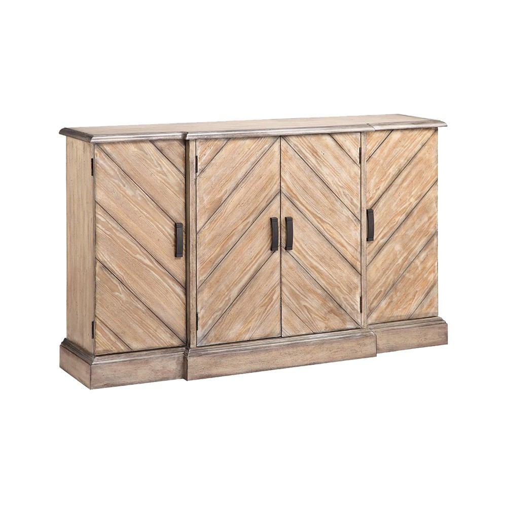 Stein World Raymond Console In Chevron Plank Pattern