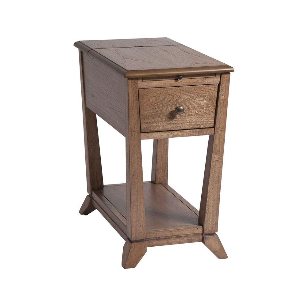 Stein World Creel 1 Drawer Chairsider in Light Brown