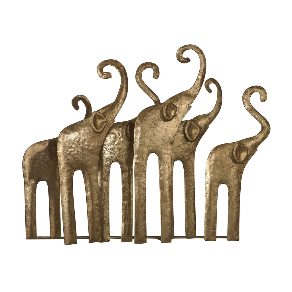 Sterling Industries Papillion-Elephant Herd In Gold Leaf