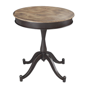 Sterling Industries Industrial Side Table With Wood Top