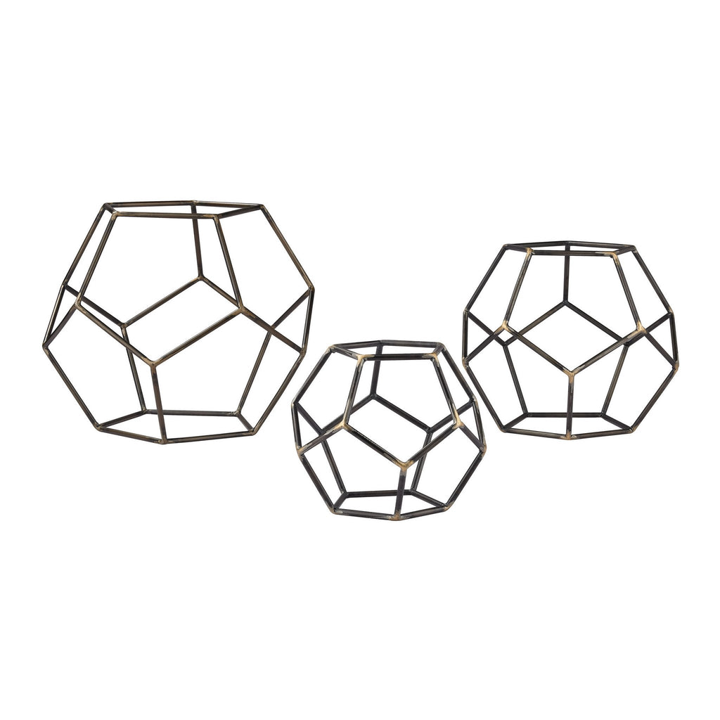 Sterling Industries Set Of 3 Geometric Orbs