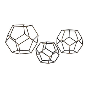 Sterling Industries Set Of 3 Geometric Orbs