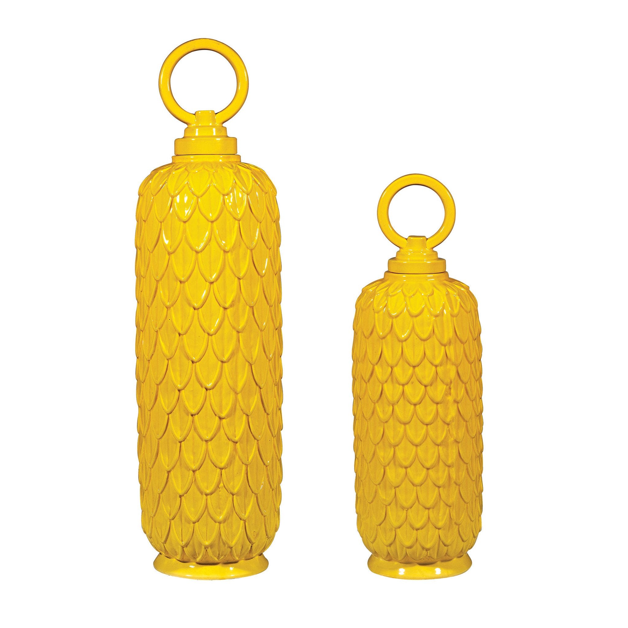Sterling Industries Set Of 2 Lidded Ceramic Jars