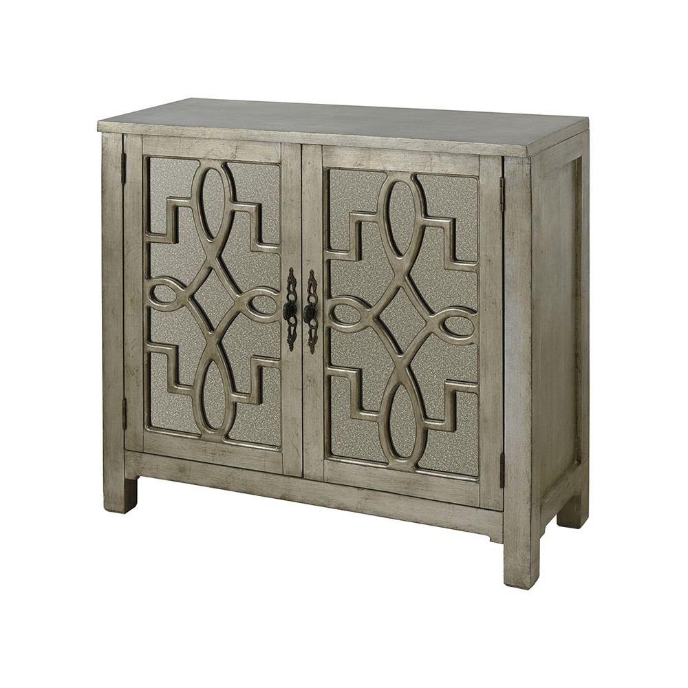 Stein World 2 Door Cabinet in Silver Leaf