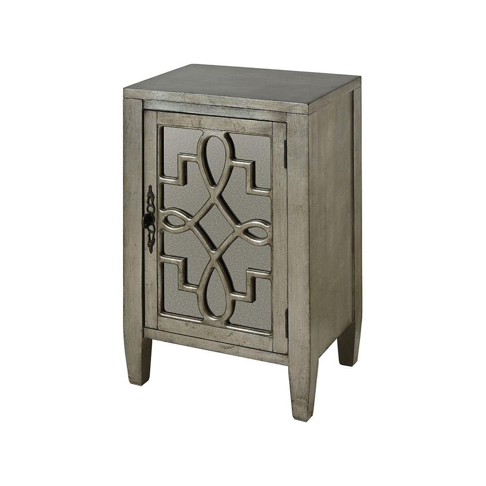 Stein World 1 Door Cabinet in Silver Leaf