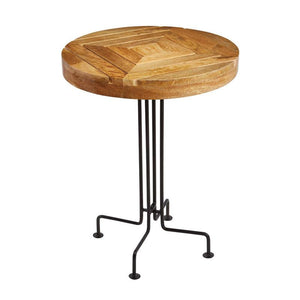 Sterling Industries Natural Mango Wood Slatted Accent Table