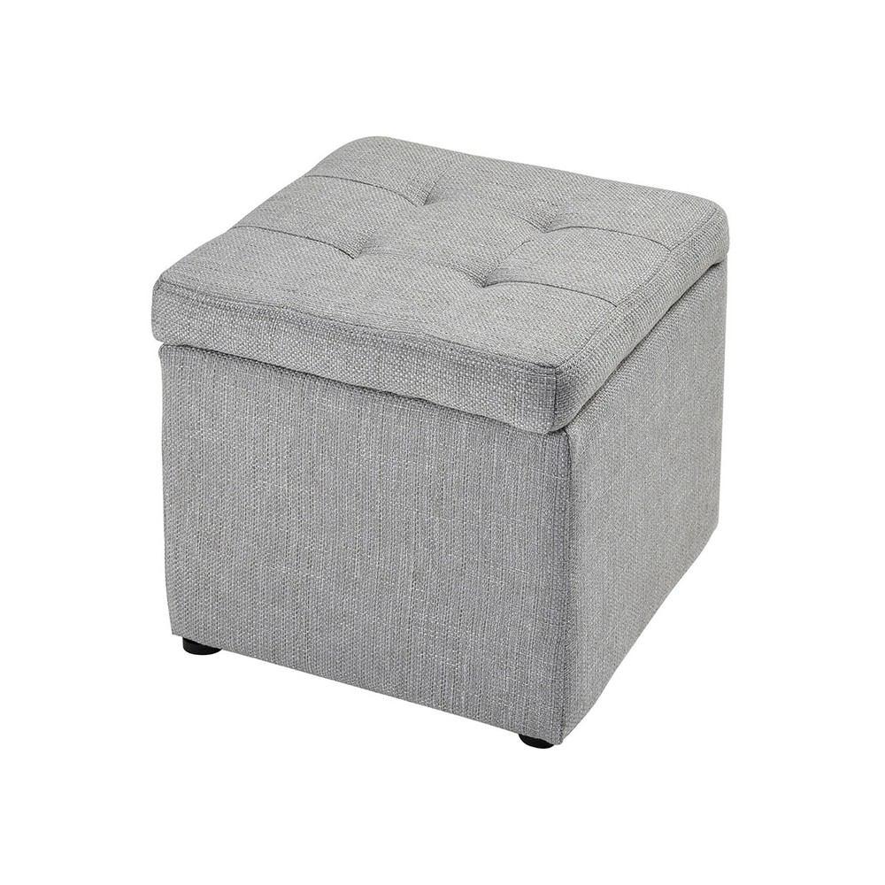 Stein World Mckenna Grey Linen Ottoman