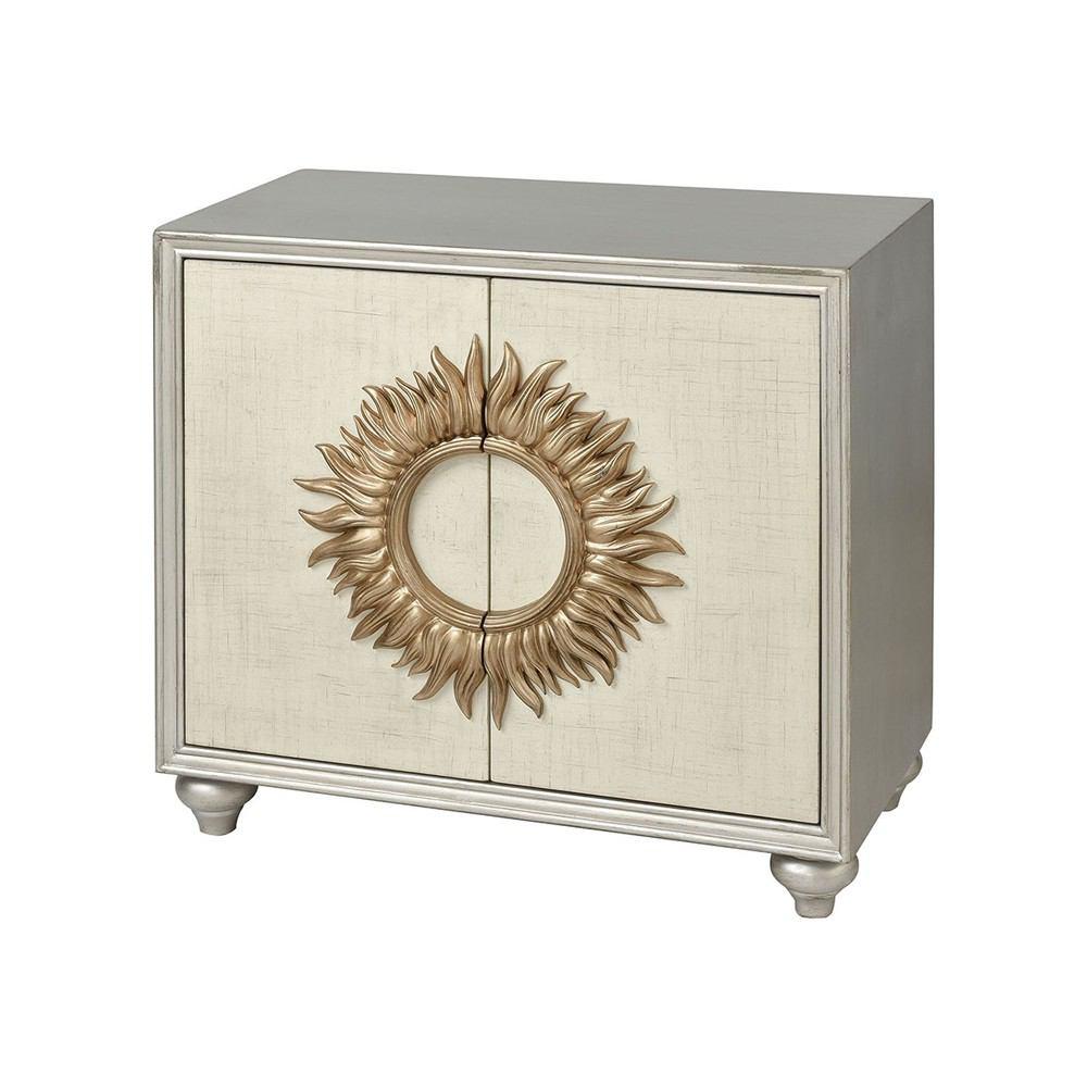 Stein World Irma Antique Silver with Gold Leaf Cabinet