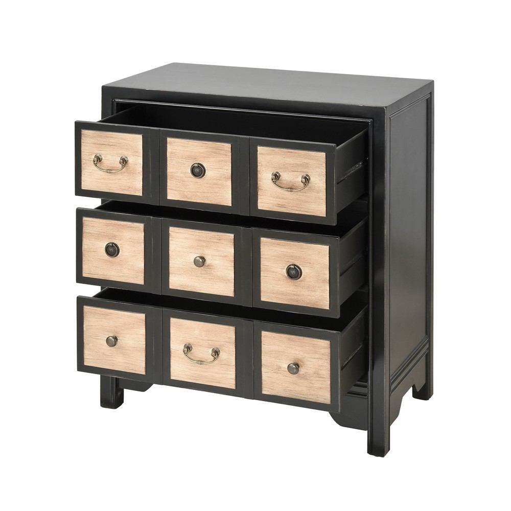 Stein World Vieira Distressed Black With Maple Chest