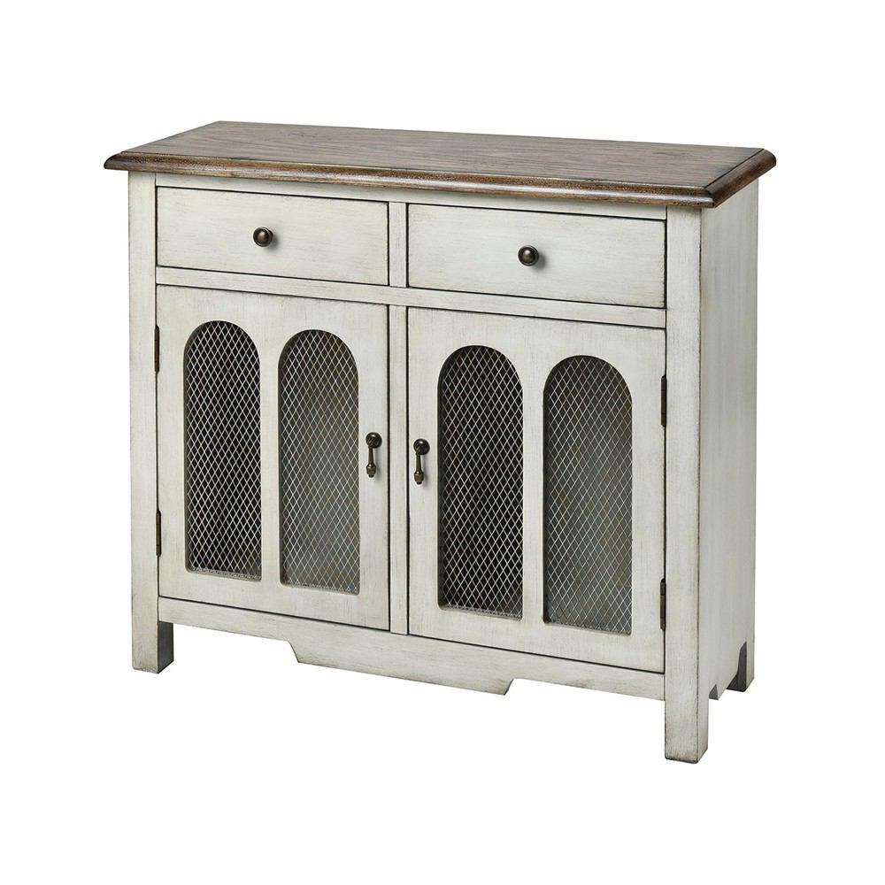 Stein World Roland Antique White /Brown Top Cabinet