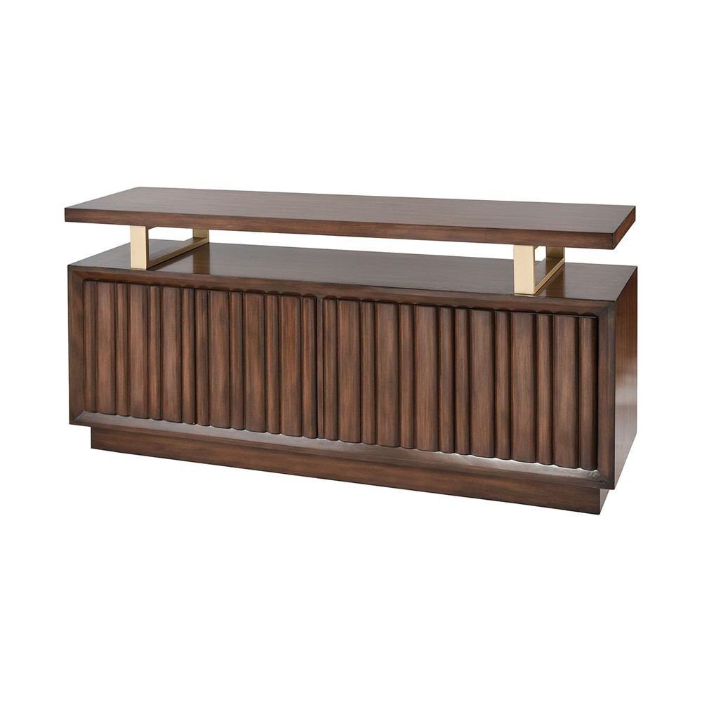 Stein World Wingert Mahogany Tone Metal Accents Cabinet