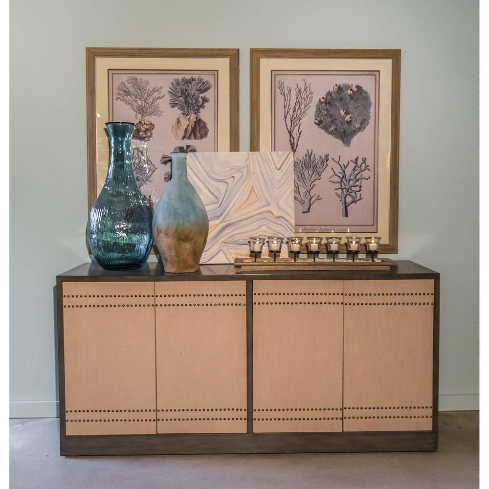 Stein World Kemper Repose Grey With Cream Nail Heads Cabinet