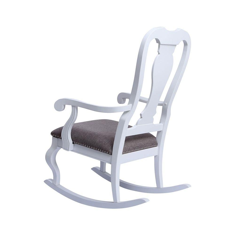 Stein World Tress White With Grey Linen Rocking Chair