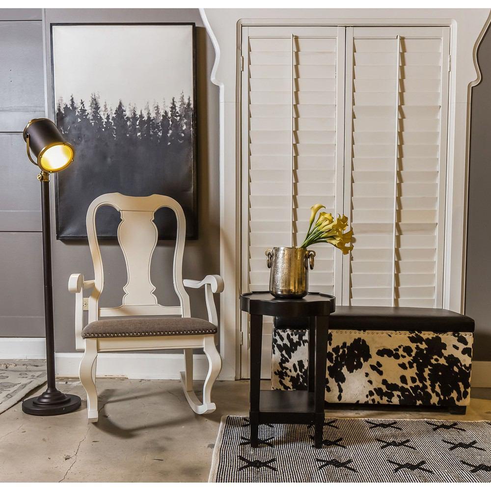 Stein World Tress White With Grey Linen Rocking Chair