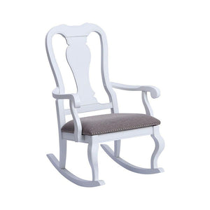 Stein World Tress White With Grey Linen Rocking Chair