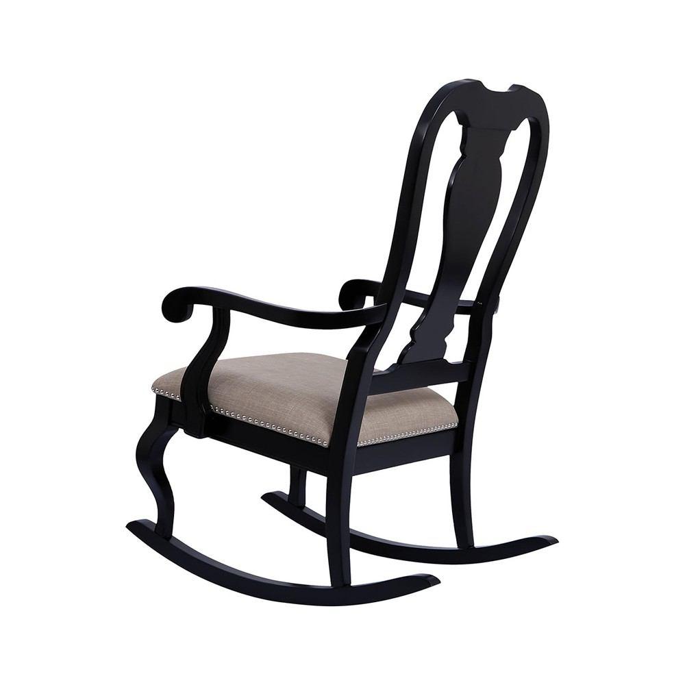 Stein World Tress Black With Natural Linen Rocking Chair