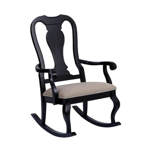 Stein World Tress Black With Natural Linen Rocking Chair