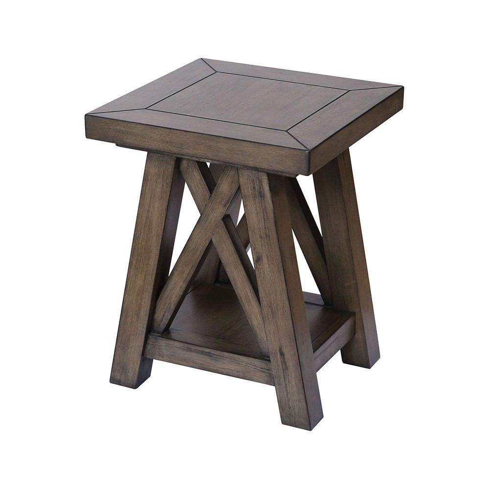 Stein World Manteo Farmhouse Grey Brown Stain Side Table