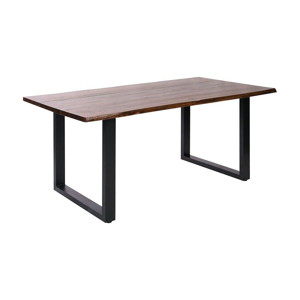 Stein World Fleming Living Edge Black Metal Dining Table