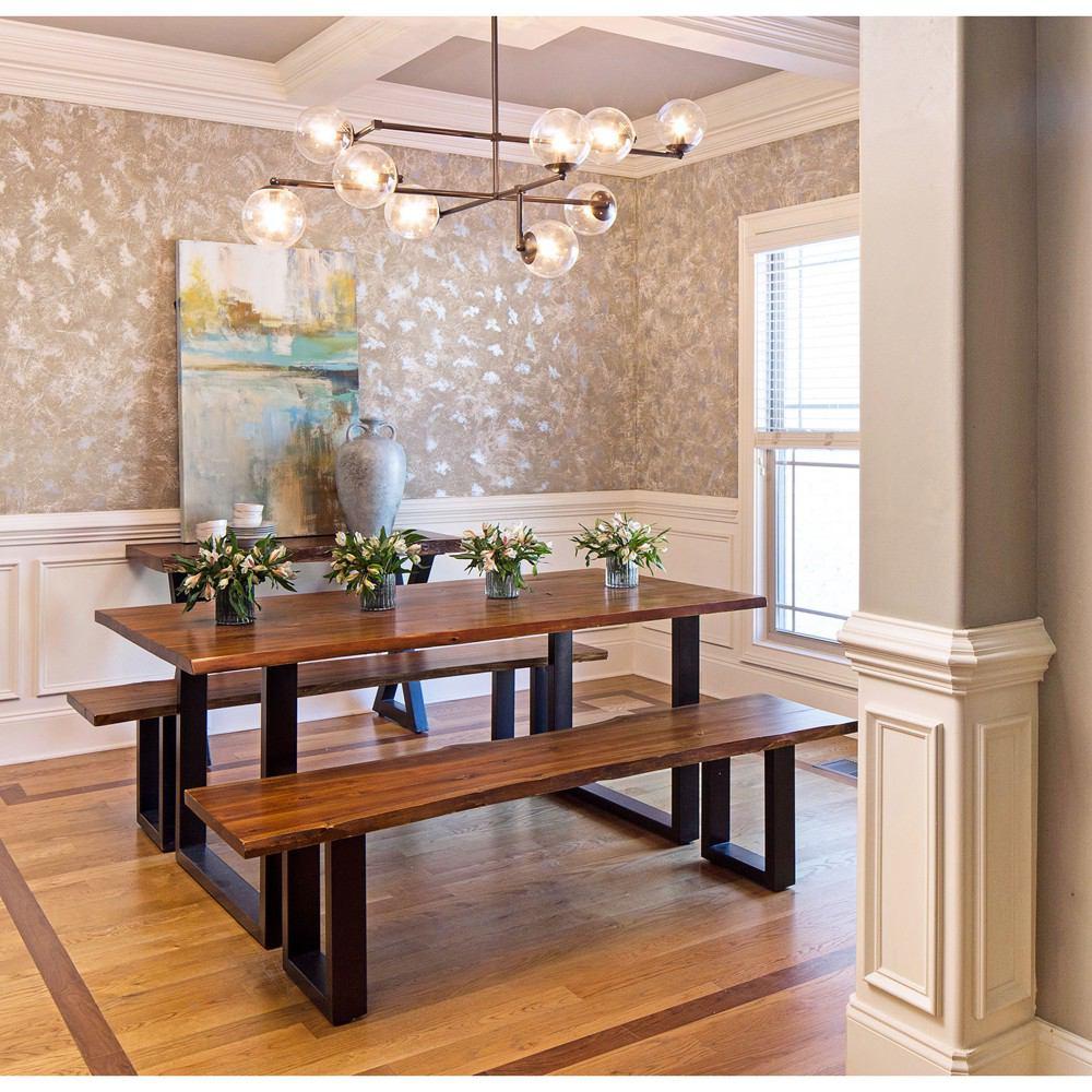 Stein World Fleming Living Edge And Black Metal Bench