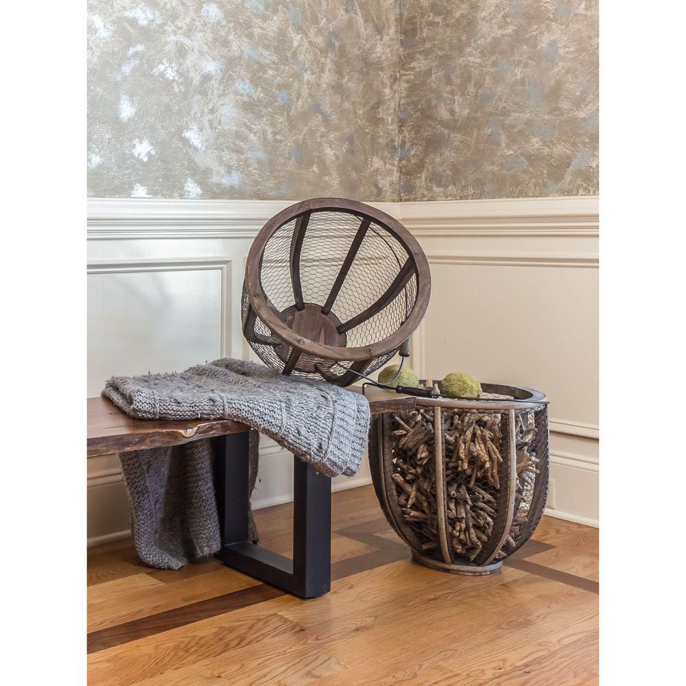 Stein World Fleming Living Edge And Black Metal Bench