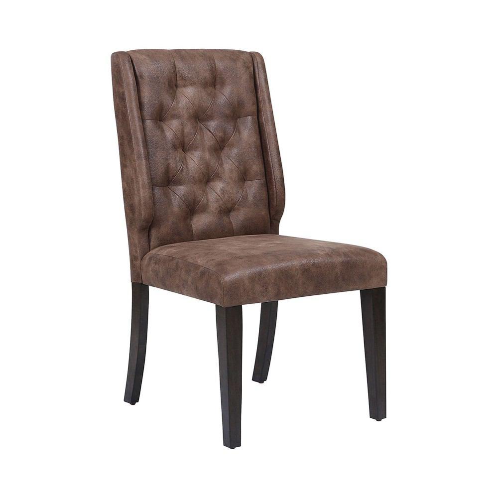 Stein World Elkins Dark Tan Faux Suede Dining Chair