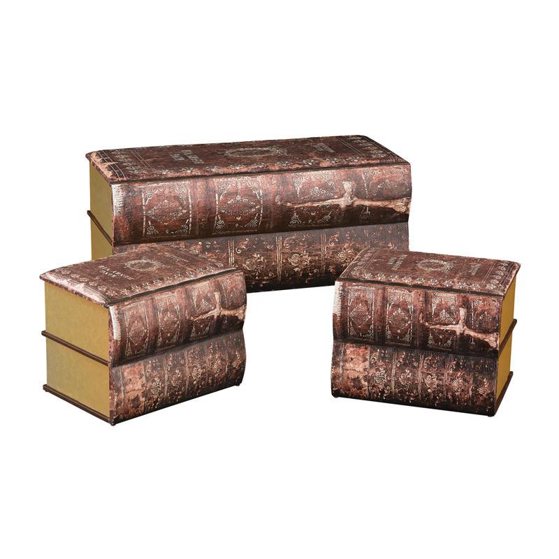 Sterling Industries Antique Book Trunks - Set Of 3