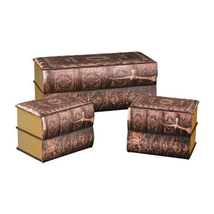 Sterling Industries Antique Book Trunks - Set Of 3