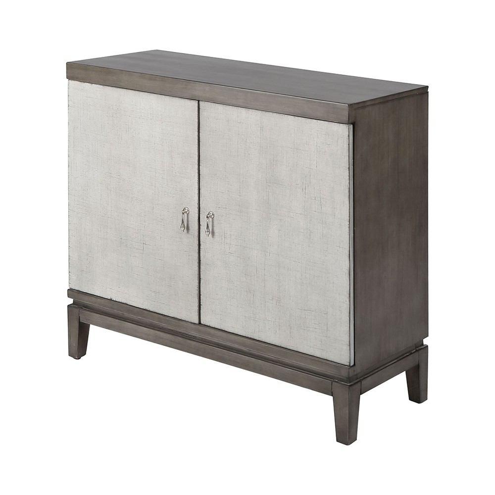 Stein World Briones Grey Faux Linen And Antique Silver Cabinet